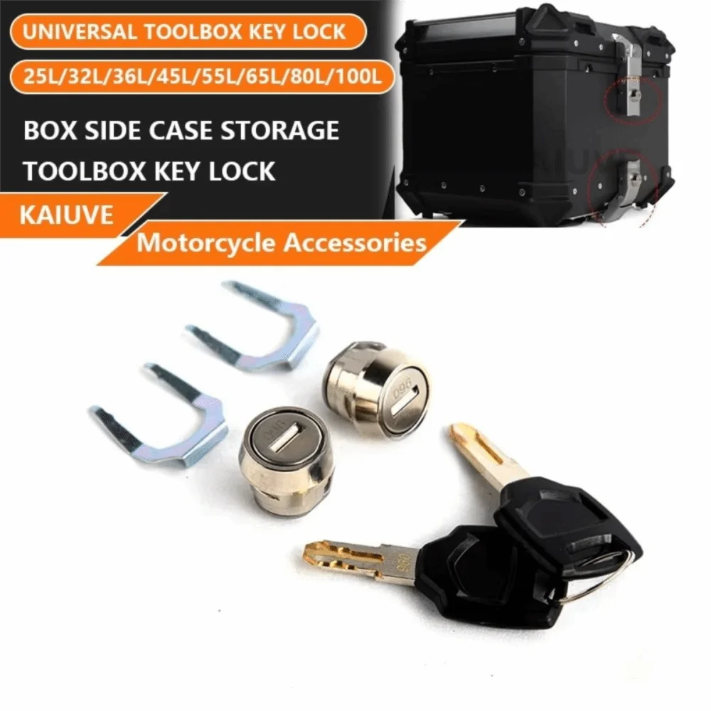 With 2 Keys Motorcycle Top Box Lock Cylinder Kit Aluminum Alloy Weather Proof Motorcycle Side Box Bolt Lock Easy Installation