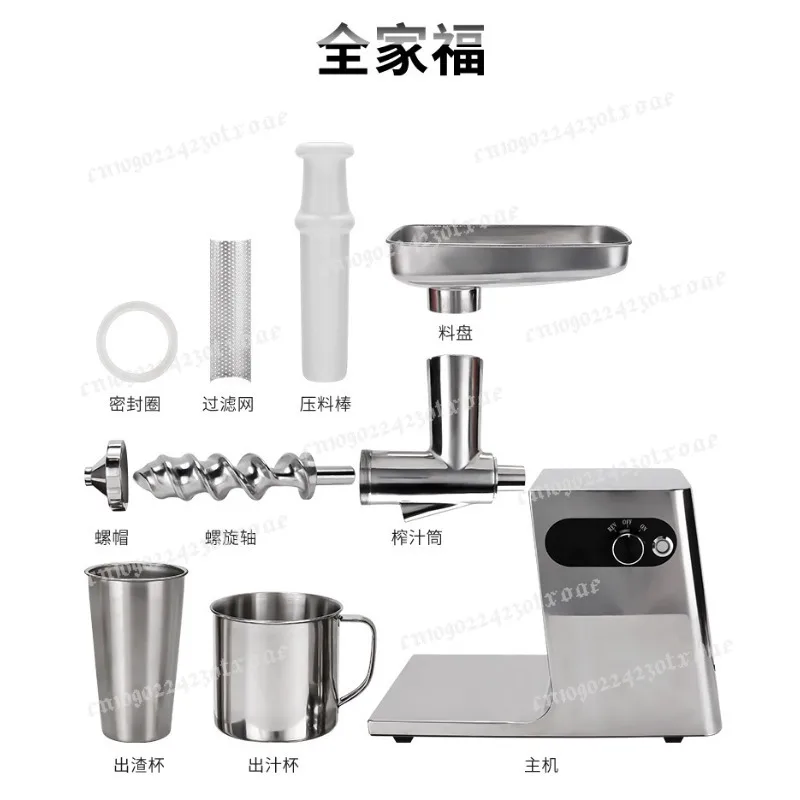 304 Stainless Steel Electric Juicer Machine for Home Commercial Use, Multi-Function Juicer for Fruit Vegetable Ginger Wheatgrass