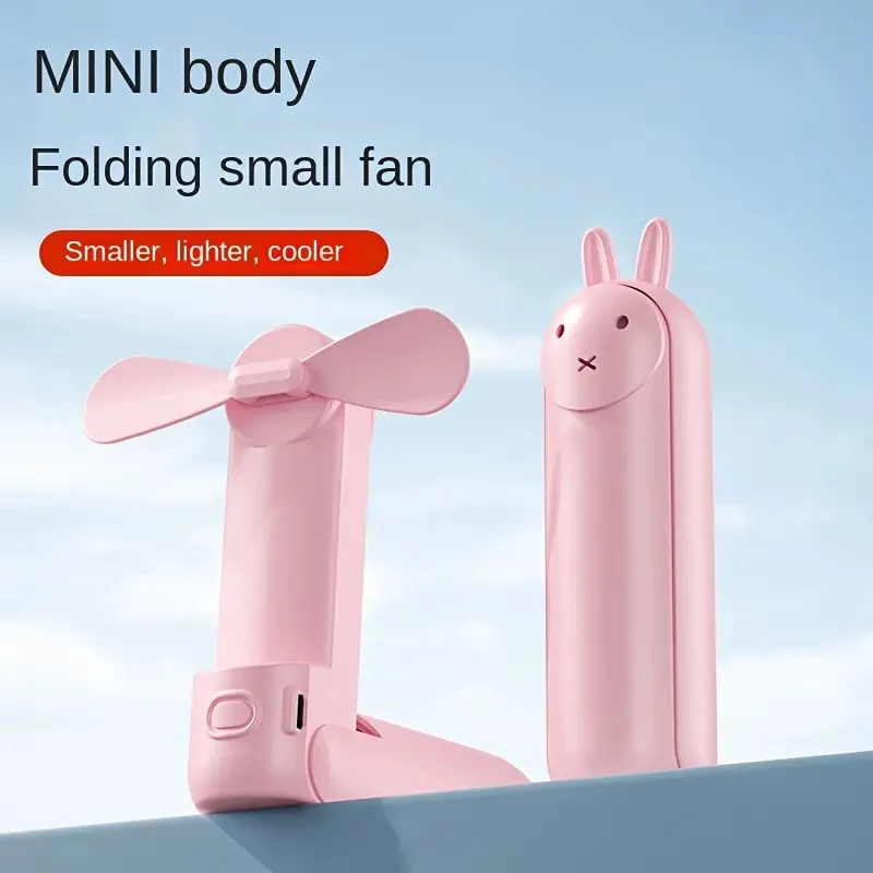 Portable Fan Mini Cute Foldable Pocket Fan USB charging silent small fan children go out portable fan P06 white battery 500mah