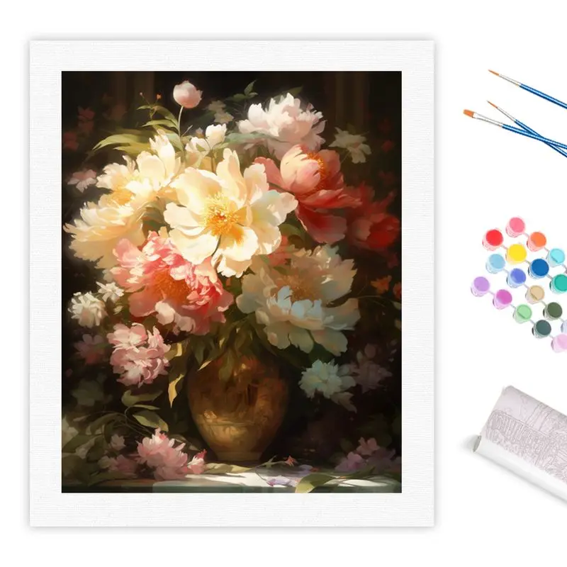 CHENISTORY Drawing By Number Classical Flower Kits Handpainted Picture By Number  Drawing On Canvas Home Decoration