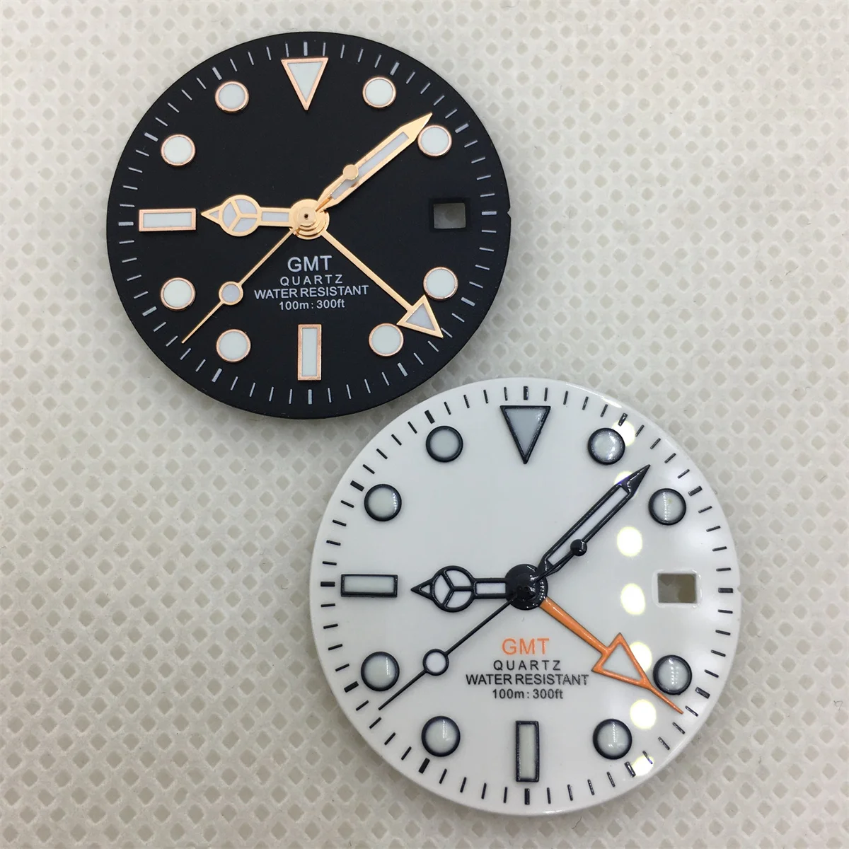 BLIGER 29 มม.ควอตซ์ GMT dial สีขาวสีดํา dial เหมาะกับ RONDA 515 การเคลื่อนไหวควอตซ์อะไหล่นาฬิกา