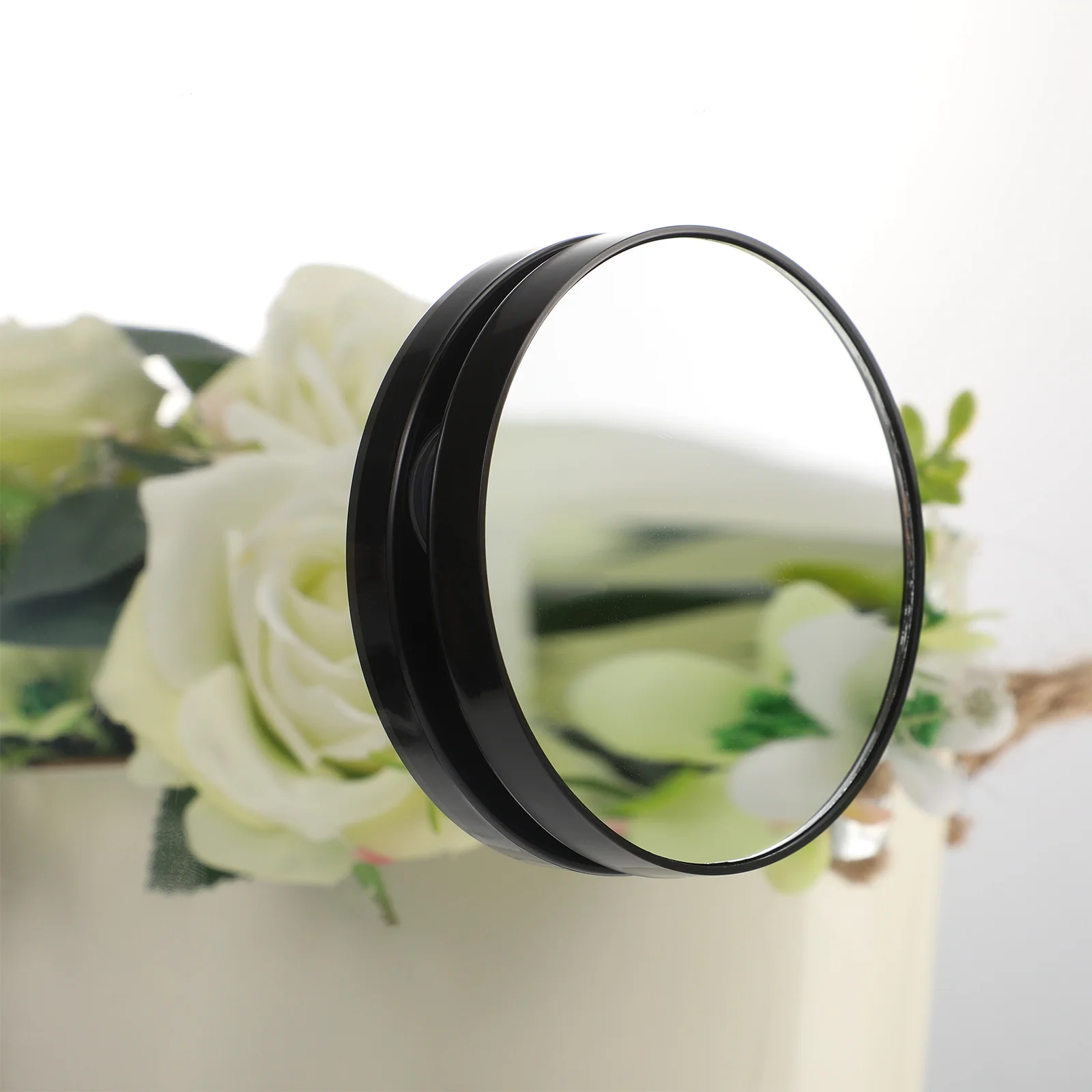 

8.8cm 5x Magnifying Makeup Mirror Compact Round Bathroom Wall Mount Suction Cups Portable Magnification Tool