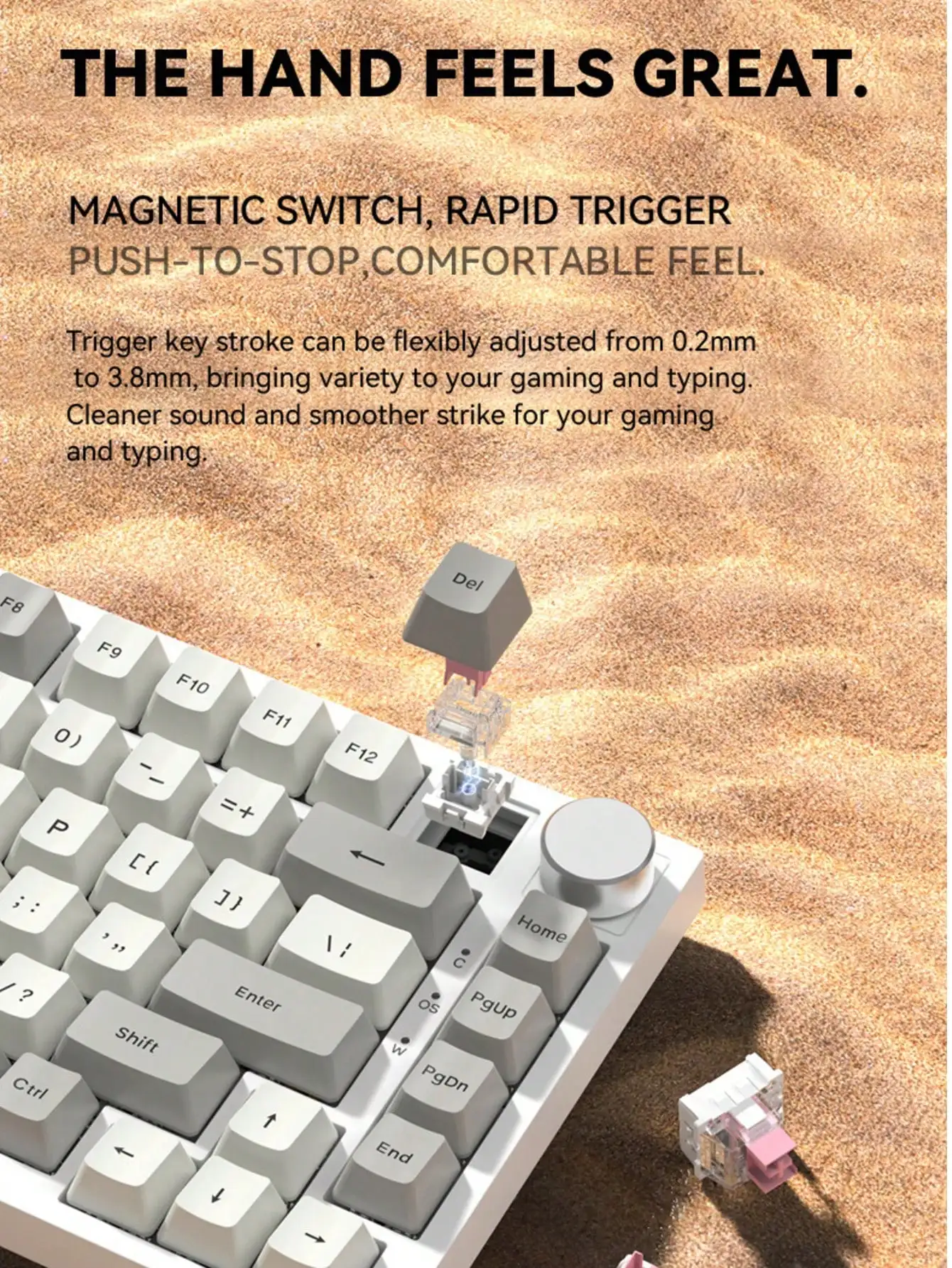 K85 E-sports magnetic axis mechanical keyboard Customized PBT keycap RT mode 82 keys RGB adjustable keystroke image 6