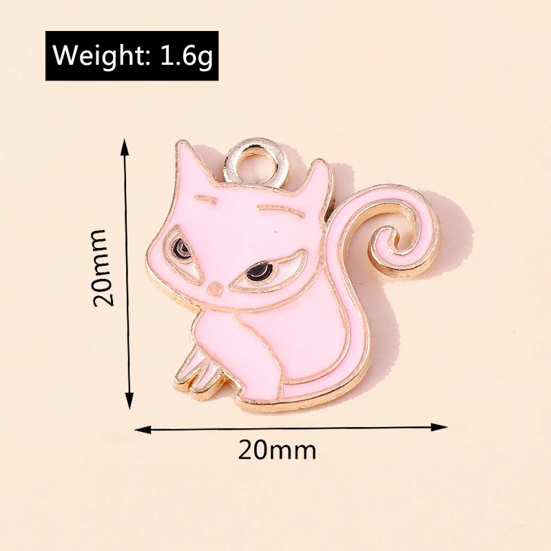 Leslie 10 Stück süße Emaille-Anhänger mit weißer und schwarzer Katze für Schmuckherstellung, DIY-Ohrringe, Armbänder, Halsketten, Anhänger, Zubehör – Detail 7