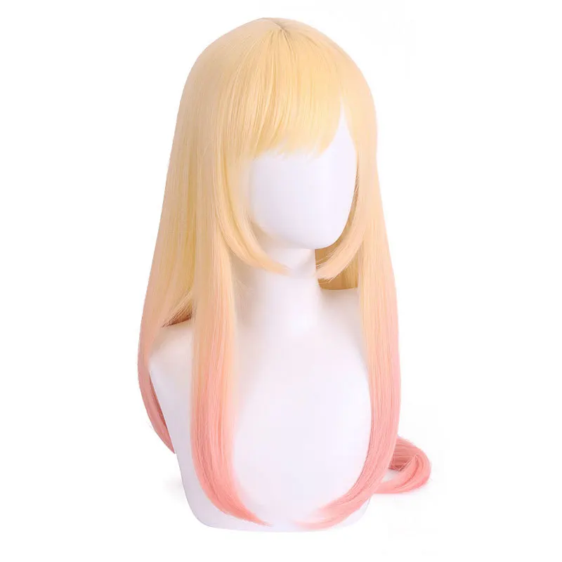 Peluca larga sintética con gradiente degradado, Cosplay de Anime, línea de cabello Natural, fibra resistente al calor, disfraz de fiesta diario, peluca suave en capas para