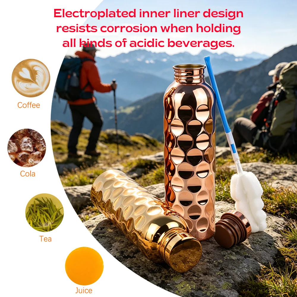 Embossed Polka Dot Stainless Steel Water Bottle Large Capacity 500ml 600ml Double Layer Vacuum Insulated for Sports Hiking