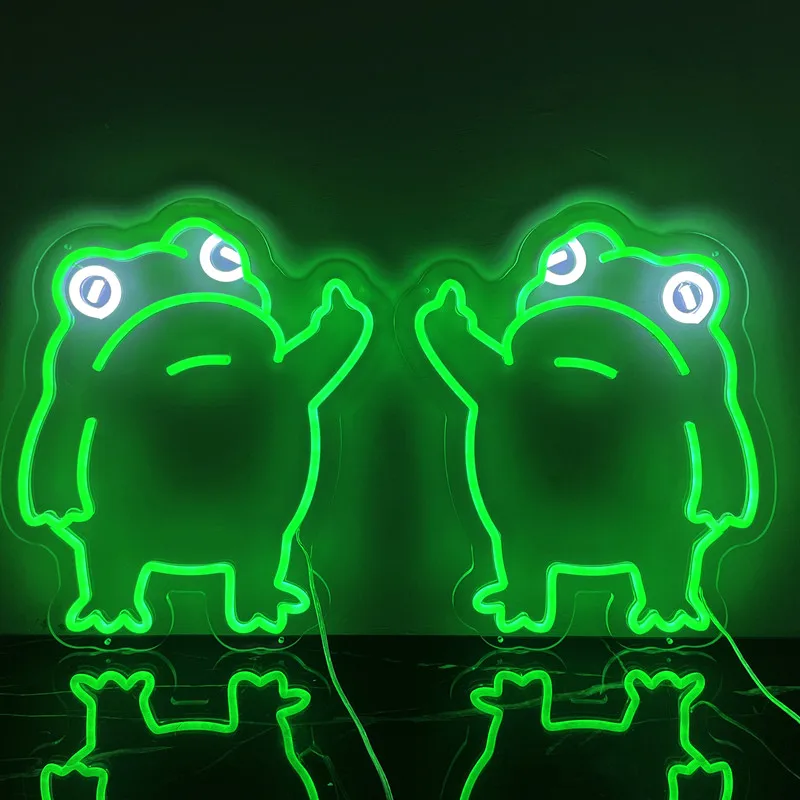 

Frog with an attitude Neon Sign Custom Frog Led Signs Gaming Room Shop Club Bar Man Cave Decor Cute Animal Art Neon