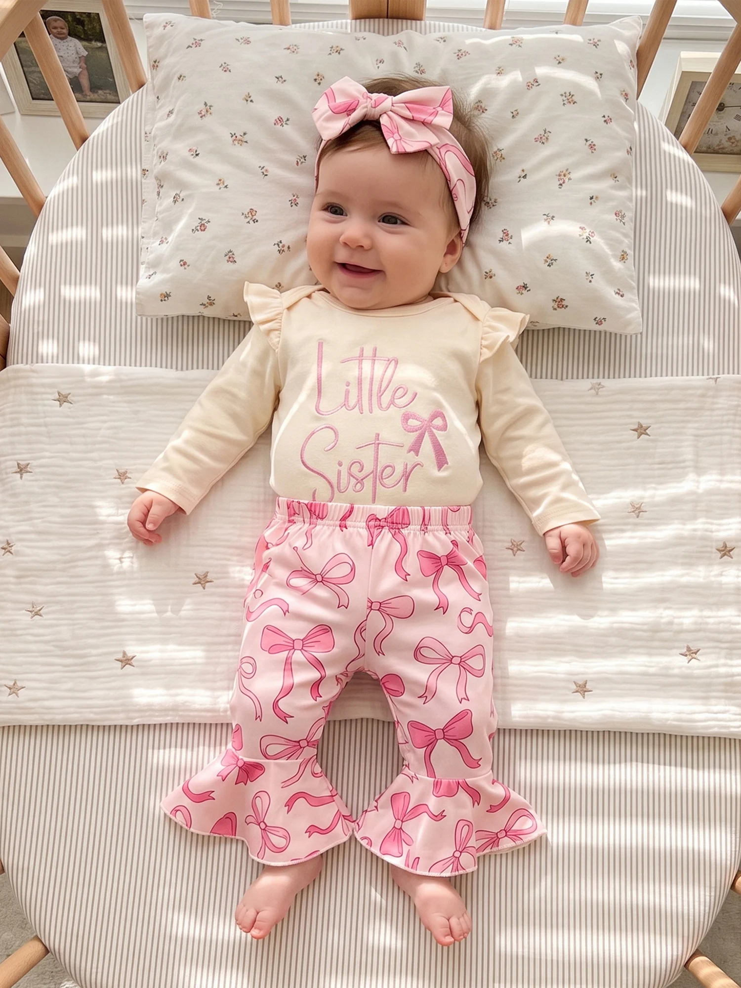 Bell Long Sleeve Romper Bottom Headband Long Girl Romper With Long Sleeve Girl Fall Outfits Premium Baby Girl Fall