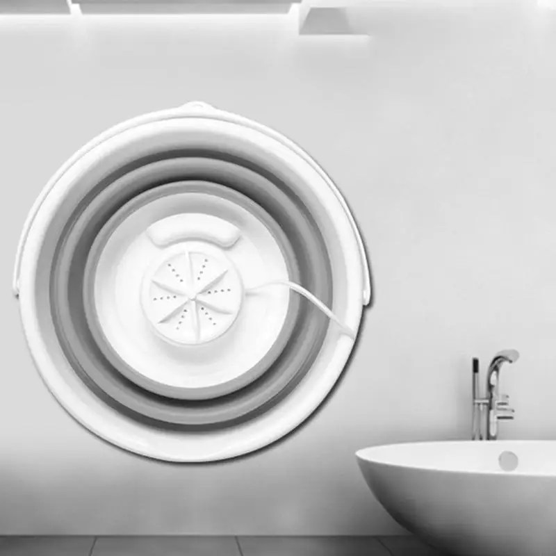 U1JE 휴대용 세탁기 접이식 버킷 와셔 4 출장 여행을위한 기어