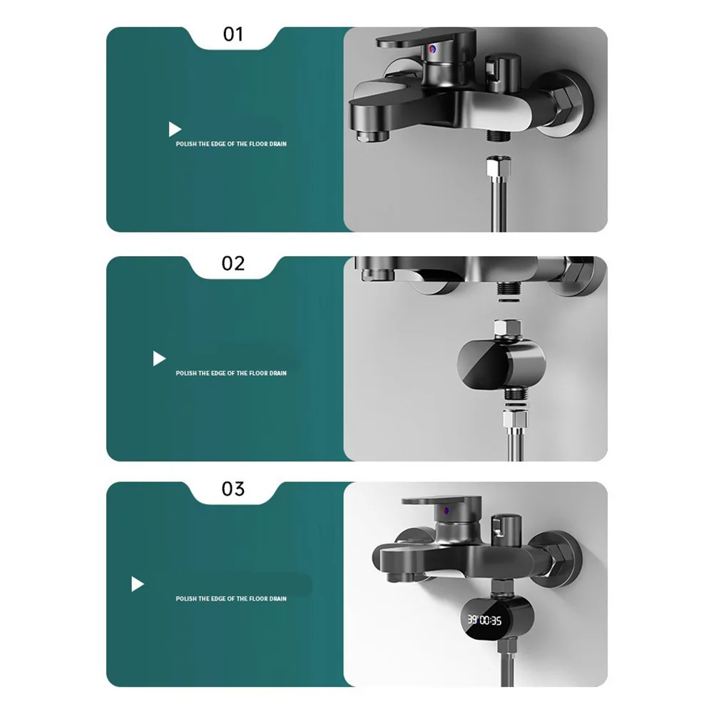 

Shower Head Water Temperature Display, Visual LED Faucet Temperature Gauge Water Temperature Meter For Bathroom Shower