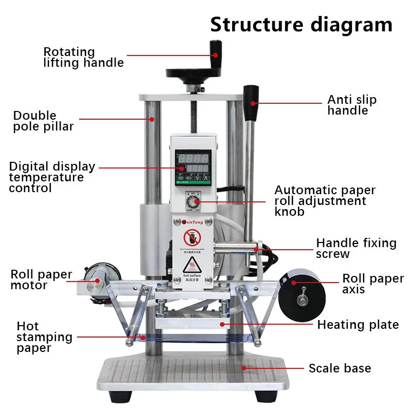 Semi-Automatic Embossing Machine Digital Heat Logo Hot Foil Stamping Machine for Leather Paper Embossing Printing