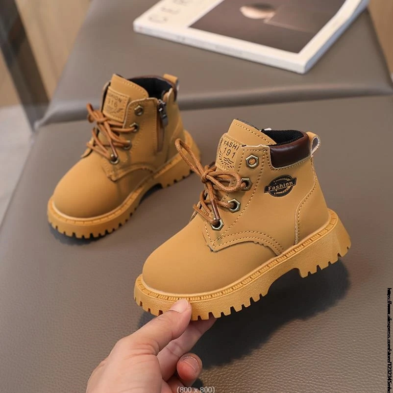 Baby Kids Short Boots Boys Shoes Autumn Winter Leather Children Boots Fashion Toddler Girls Snowboots Kids Snow Shoes Best Gift