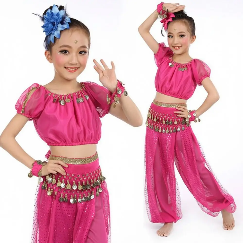 2 Teile/satz Pailletten Bauchtanz Kostüme Professionelle Elegante Dance Top Hosen Schöne Cha Cha Dance Performance Outfits
