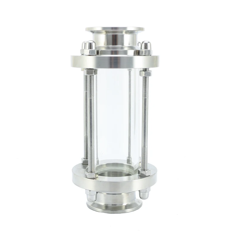 304 stainless steel quick-release glass sight glass food-grade clamp type pipe with protective cover clean silicone generally