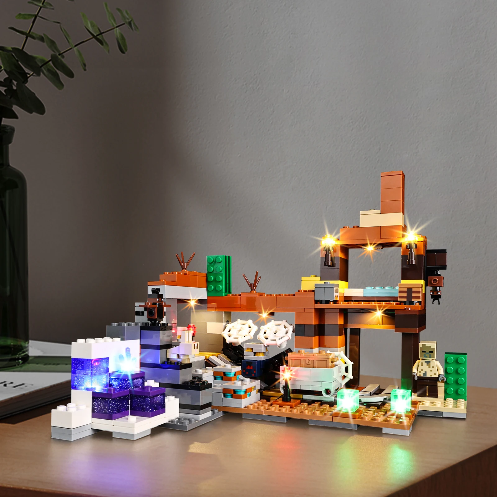 No Model LED Lighting Set Suitable for LEGO The Badlands Mineshaft Minecraft 21263 Building Blocks