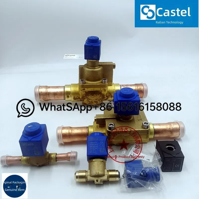 Castel Solenoid Valve for Cold Storage Chiller Refrigeration System Compatible with 1078/4 1078/5 1098/7 HF2 Coil Assembly