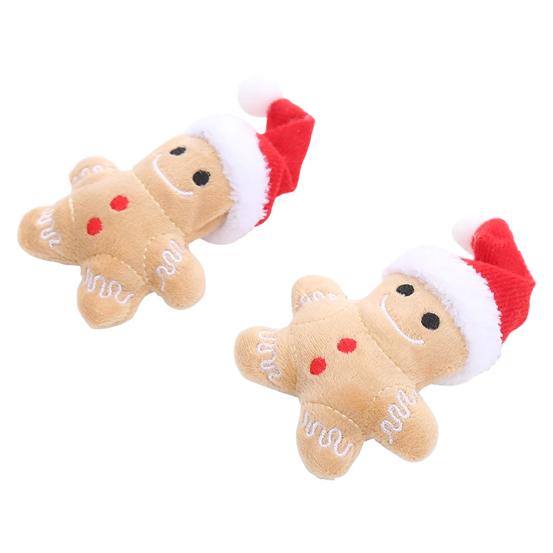 Christmas collection cute cat toys Christmas hat gingerbread man bite resistant teeth interactive play pet supplies