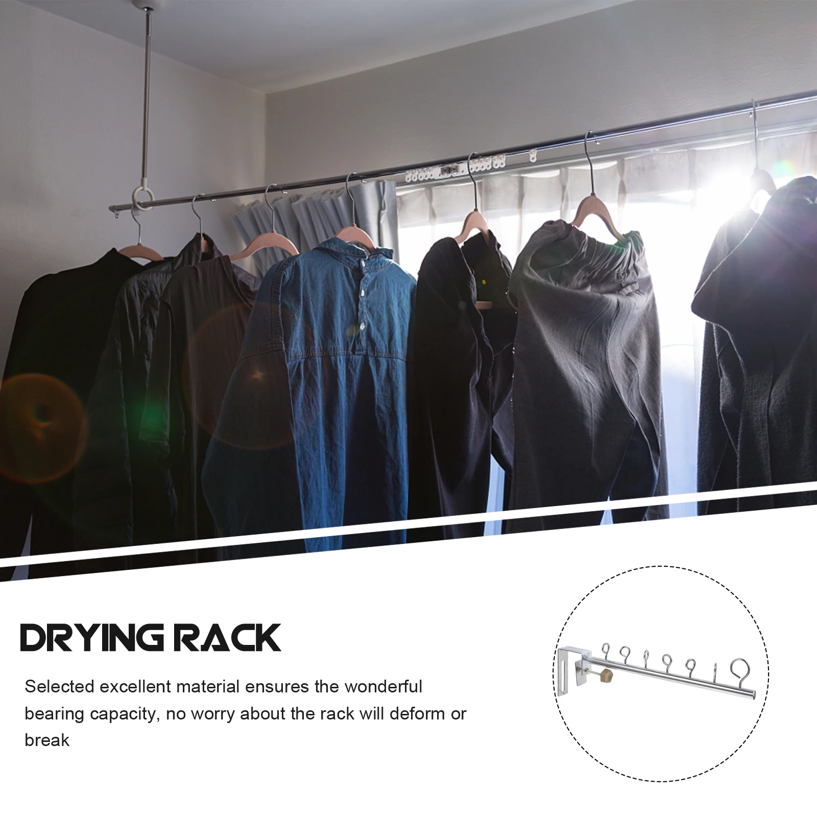 

Stainless Steel Clothes Rack Heavy Duty Portable Balcony Drying Racks Multi Hole Design Saving for Indoor
