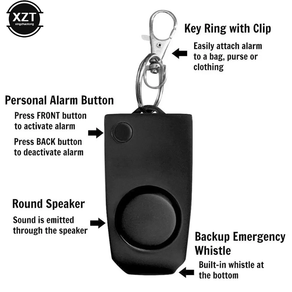 Loud Keychain Emergency Alarm Alarm 130dB Women Security Protect Attack Self-defense Emergency Keychain