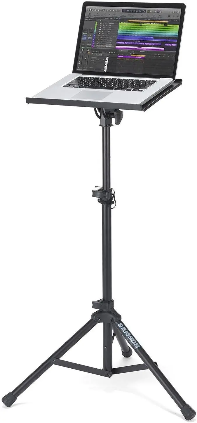 

Adjustable Laptop Stand with Tripod Base, Tilt Control & Steel Construction