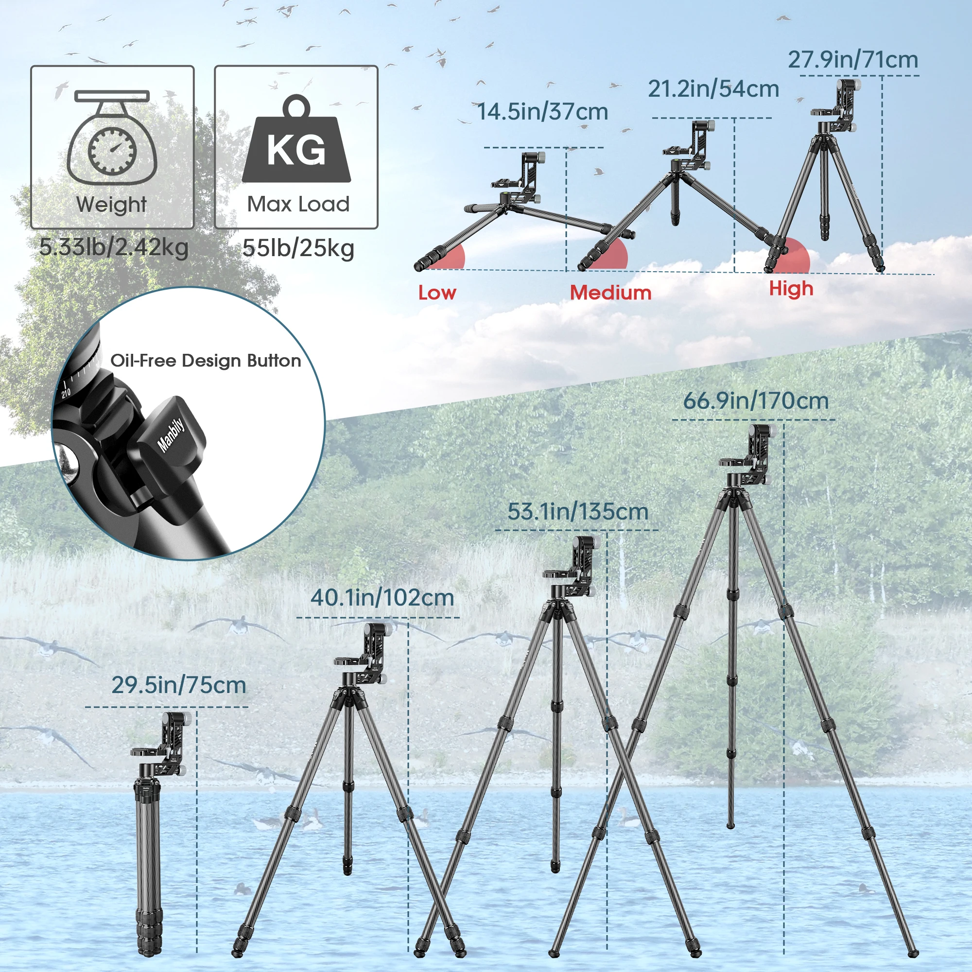 Treppiedi Professionali in Fib - Camera Tripod Carbon recensione e prezzo