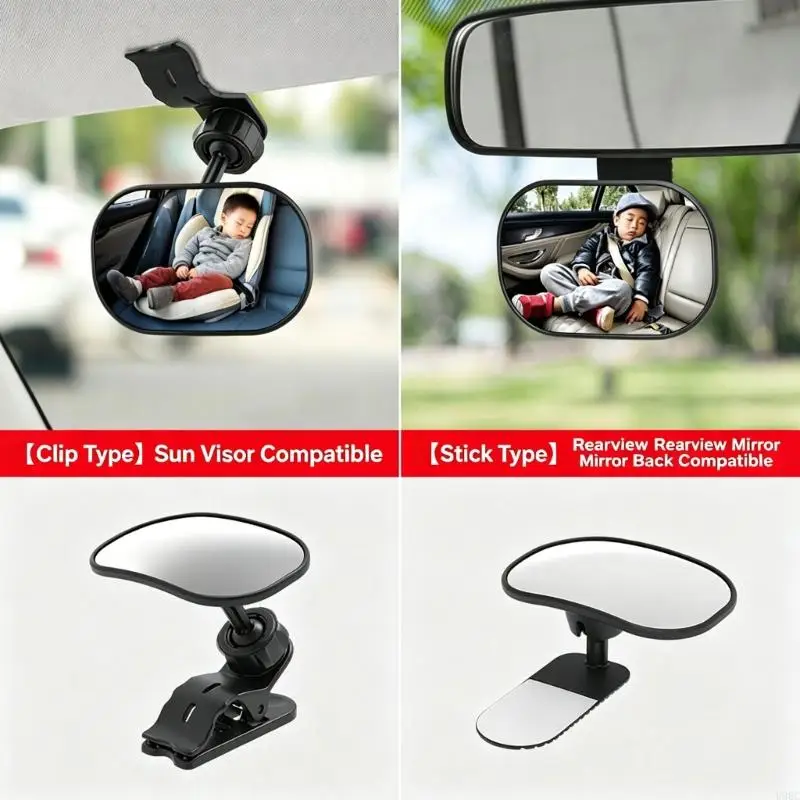 Rear-Seat Baby Mirror with Wide View for Parents and Caregivers New