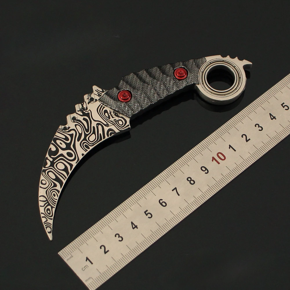 Karambit-Couteaux de Jeu Téléchargeable en Métal, Modèle d'Ornements d'Extérieur, Épée d'Entraînement, Cosplay, Katana, Cadeaux pour Garçon, 15cm