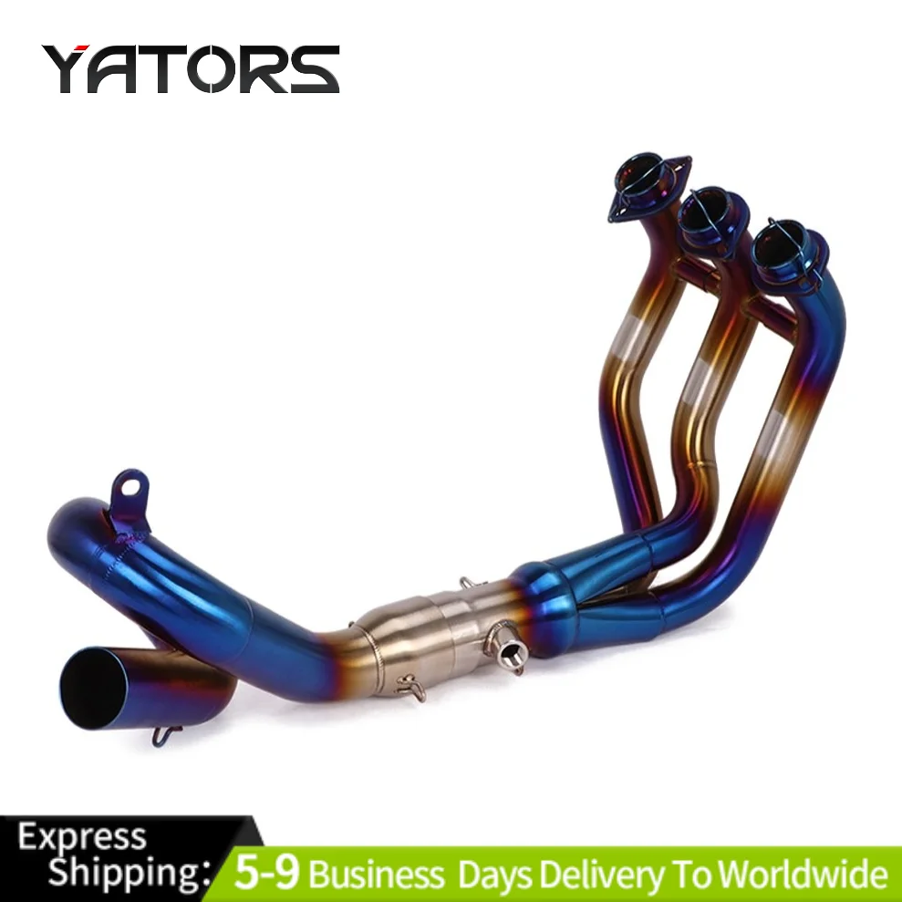 Для Yamaha MT09 2014-2020 FZ09 51 мм выхлопная система, соединительная труба, полусиние выхлопные трубы