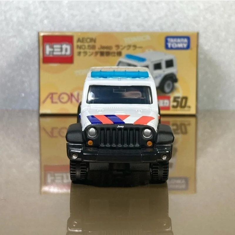 Tomica takara tomy liga modelo de carro brinquedo aeron limitado 58 fora da estrada jeep wrangler ornamentos de mesa, presentes de natal para crianças