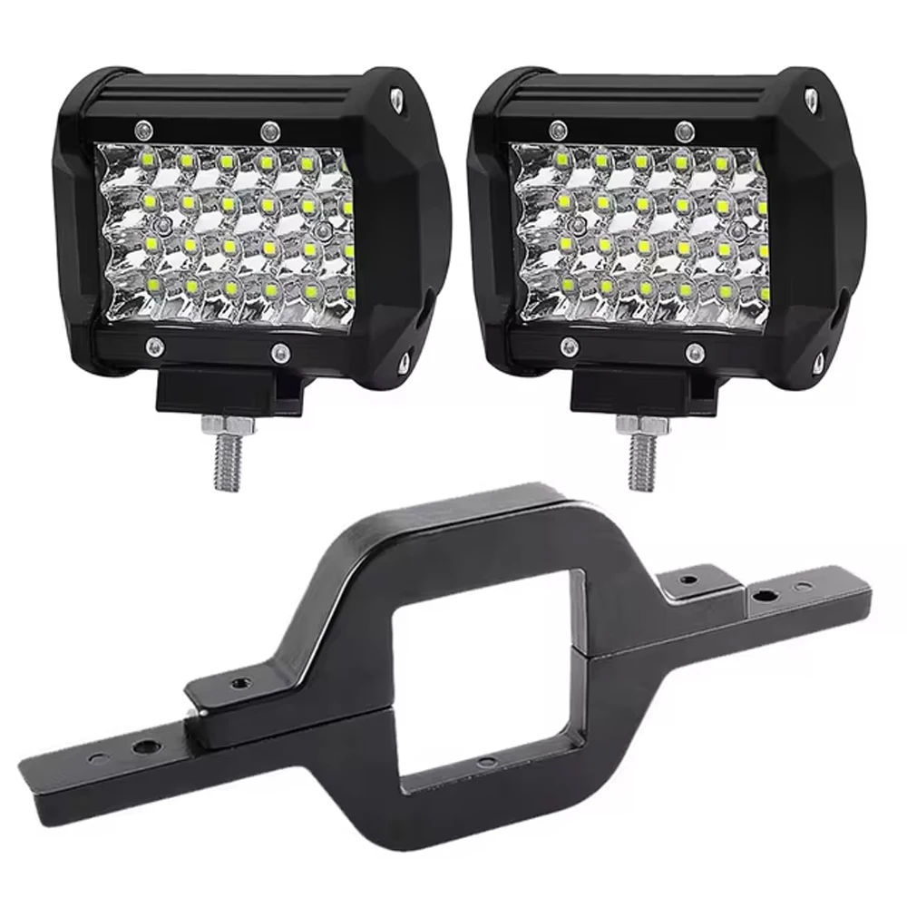 4in 72W 24LED 2pc 4-Row LED Light Bars With Tow Hitch Mounting Bracket, Off-road Light Strips For Trucks, Trailers, SUVs, Pickup