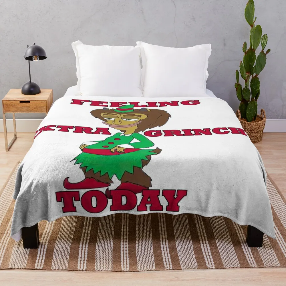 BIG MOUTH Feeling Extra Grinchy Today Maury Hormon Monster Red Throw Blanket Weighted For Sofa Thin Blankets