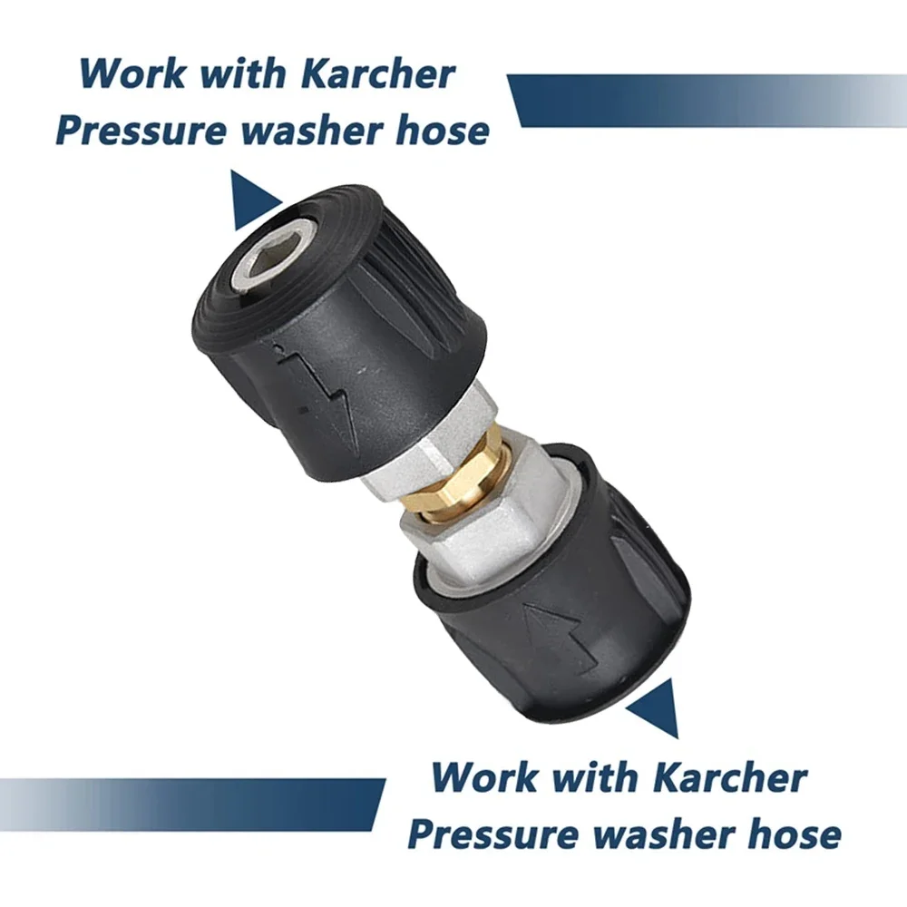 High Pressure Quick-Fitting for Gun and Power Washer Hose Extension Connector Compatible Karcher Hose to M22 14mm Female Fitting