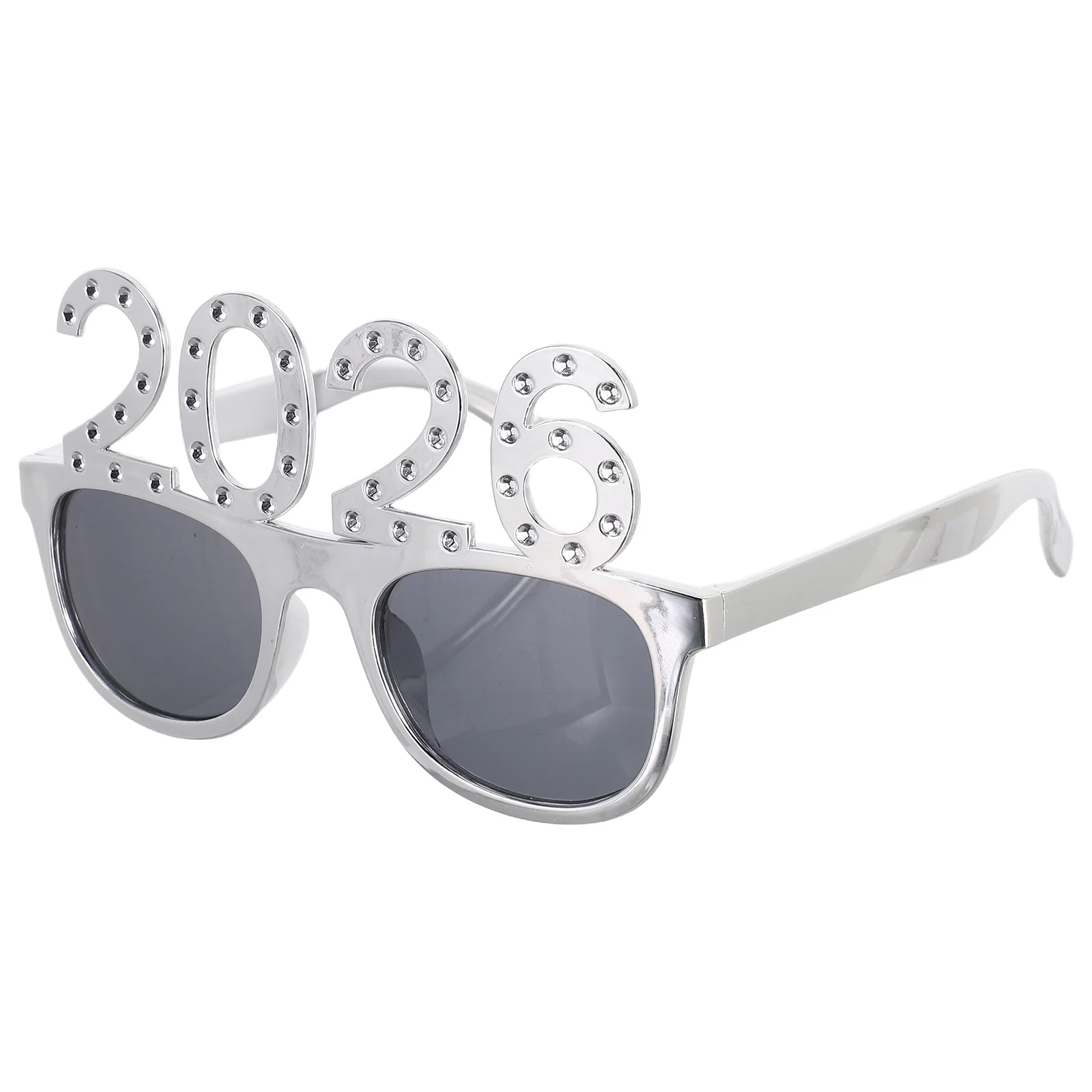 

Plastic 2026 Number Glasses Stylish Square Frame Party Eyewear for New Year's Eve Graduation Events Photo Props Decoration