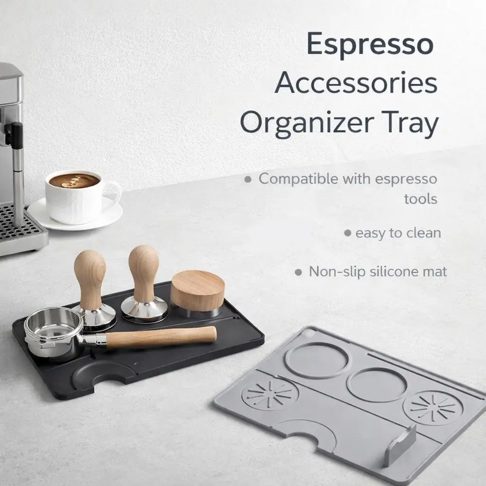 Silicone Espresso Tamping Mat Food-Grade Waterproof Coffee Tamper Pad Anti-Slip Heat-Resistant Station for Home Barista