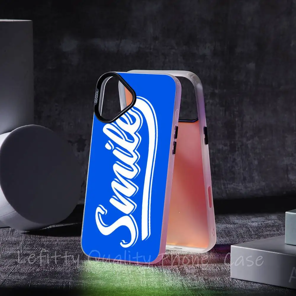 Ins الأزرق شخصية رسائل جراب هاتف آيفون 16 15 14 13 12 11 برو ماكس ماتي أورورا متعدد الألوان الليزر التدرج Funda #5