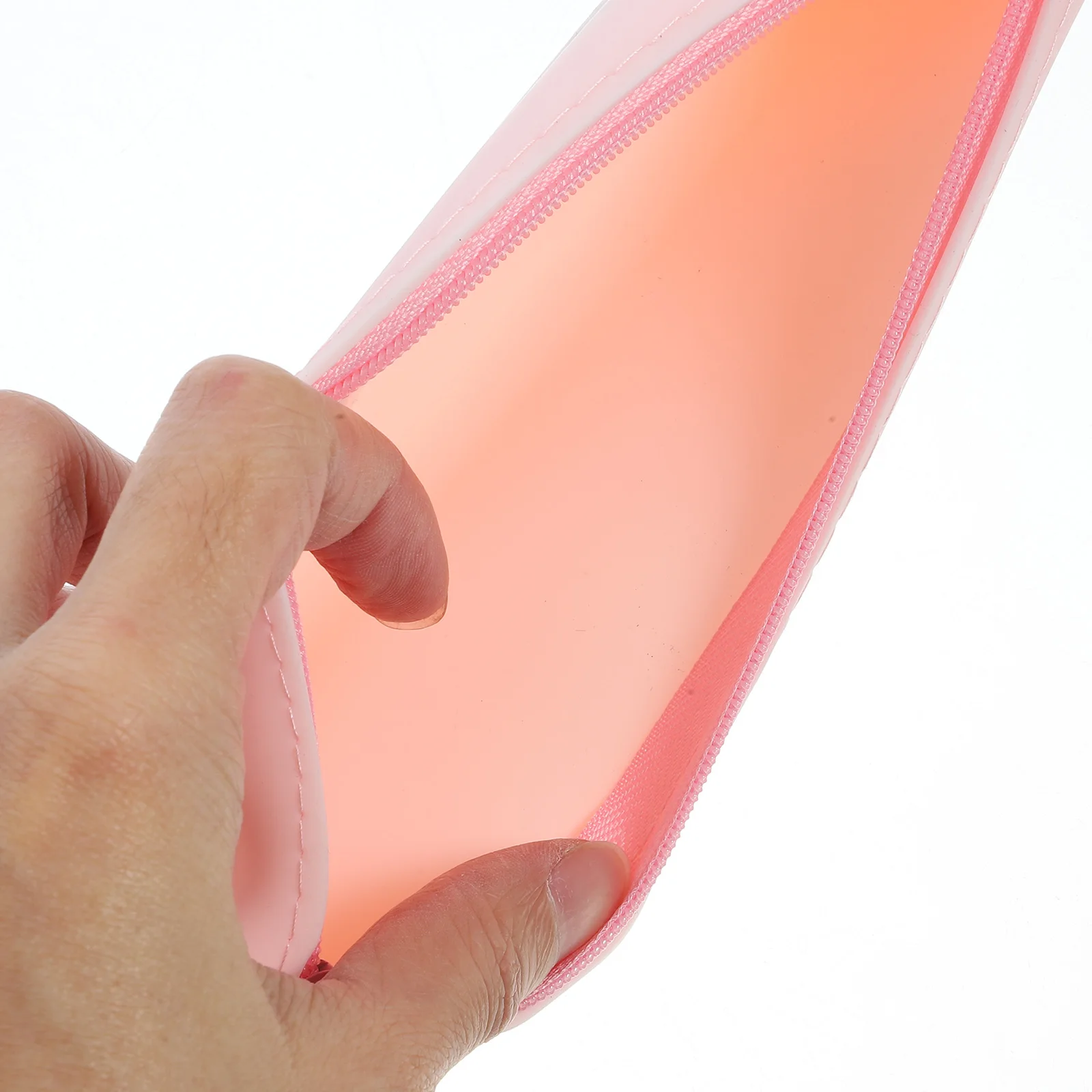 

Makeup Holder Portable Pink Beige Travel Case Portable Makeup Bag Clear Organizer Mirror Silicone Storage Container
