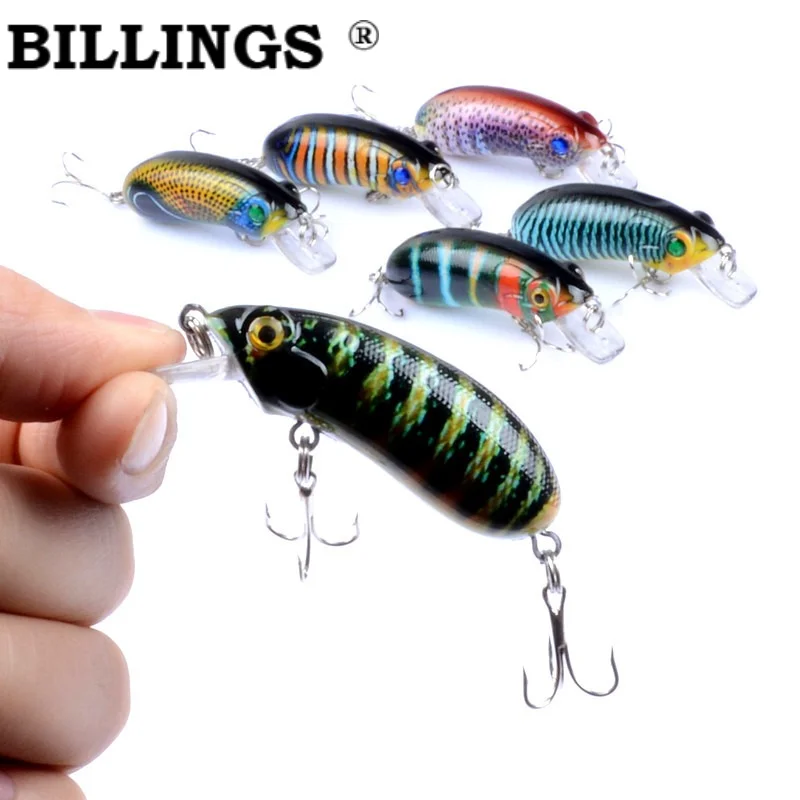 BILLINGS 1 Stück Weitwurf-Köder Monster Slow-Sinking Köder 6cm 9,7g 3D Bionische Augen, Handbemalte Künstliche Bionische Plastikköder