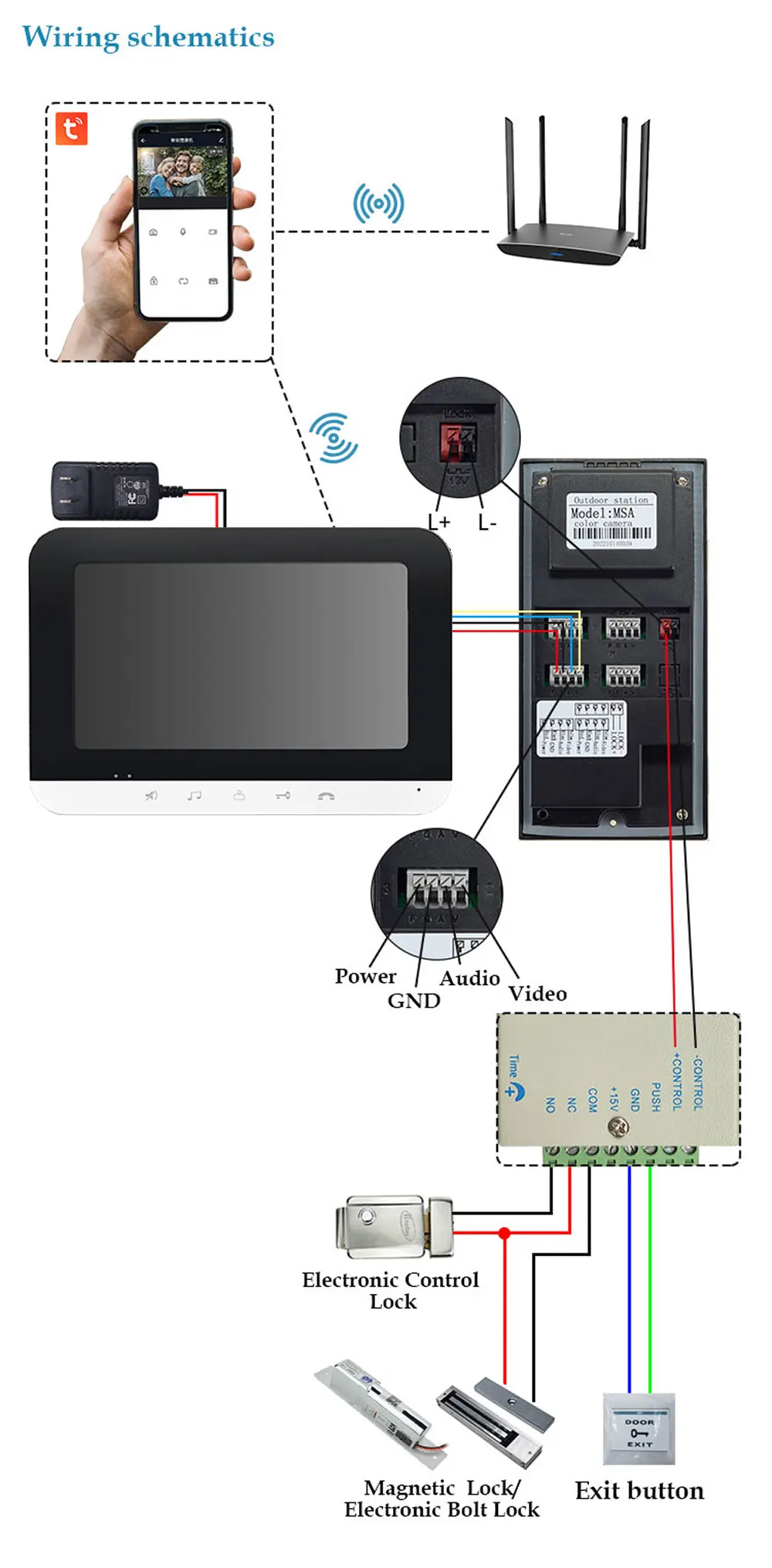 Tuya-sistema de intercomunicación para puerta y teléfono, monitor de 7 pulgadas con WiFi, 2/3/4, timbre IR, cámara impermeable, Control de acceso