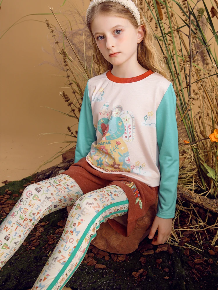 Girls Legging Cartoon Printed Stretch Fashion Pants