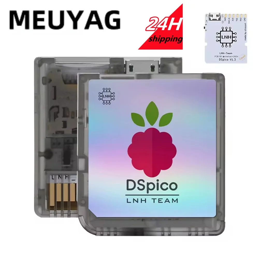 Lector de Juegos MEUYAG Chiscart Transparente Esmerilado de Color DSpico Compatible con Consolas NDS NDSL DSi 3DS, MCU RP2040
