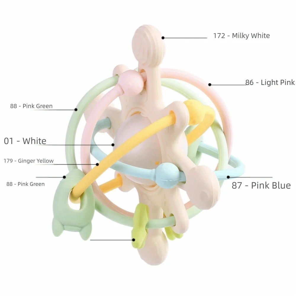 Regalo Silicone Sonaglio per bambini Palla morbida Digrignamento dei denti Palla Montessori Sensoriale Massaggiagengive Letto Campana Neonato