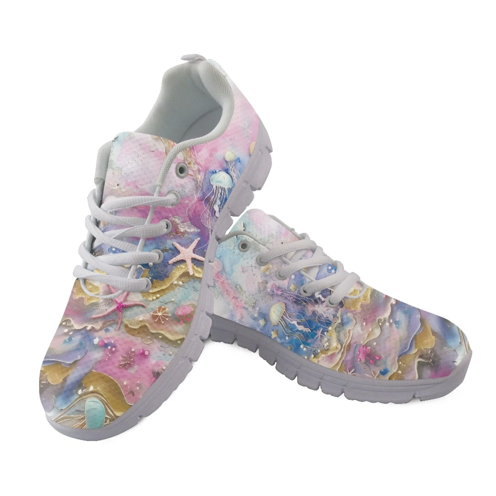 Coloranimal Colorful Jellyfish Athletic Shoes Mesh & EVA Sole Trainers Footwear Breathable Running Shoes for Women
