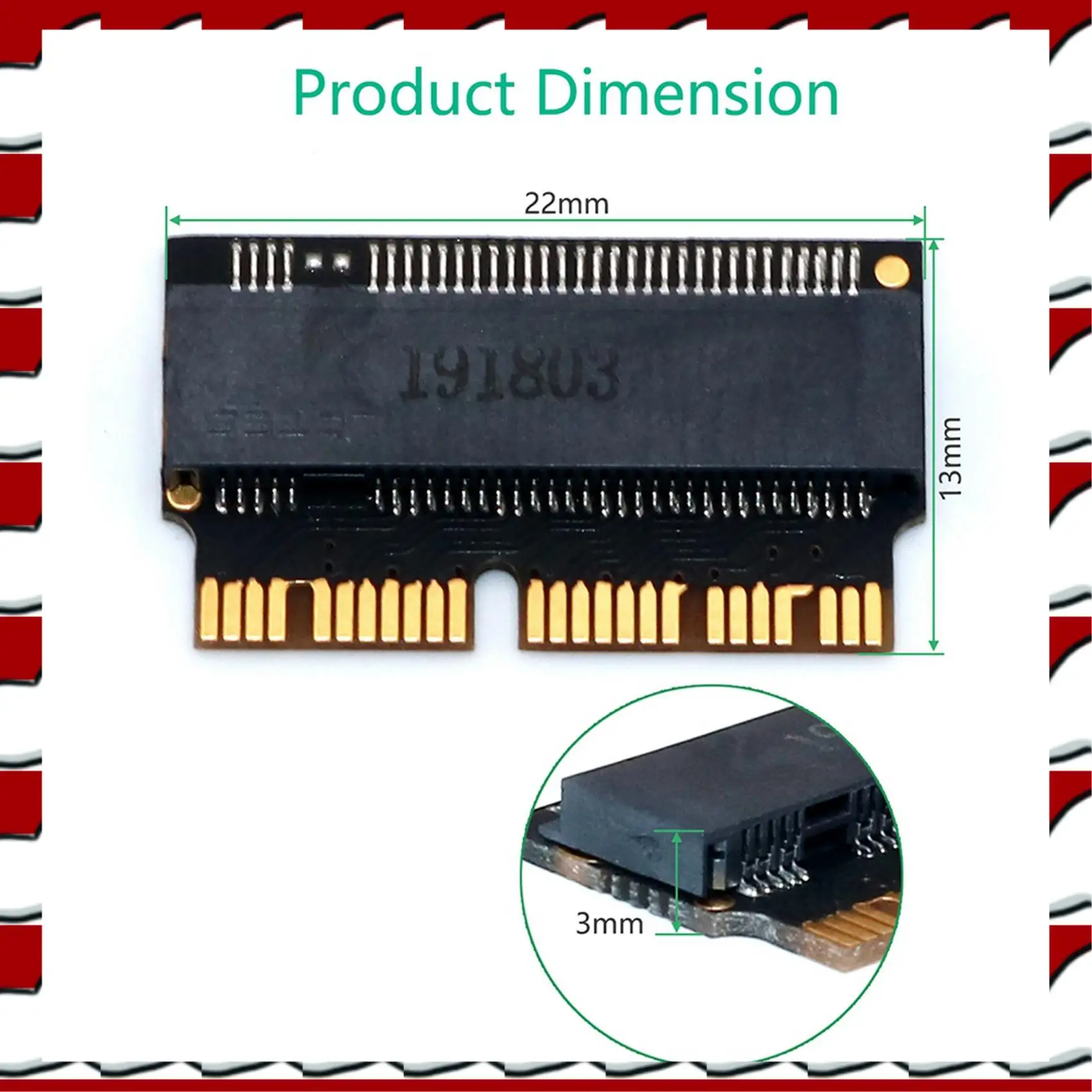 

T35C 10X M.2 NGFF AHCI Nvme SSD-конвертер-адаптер 12 + 16 контактов для 2013-2017 M.2 NVME SSD-конвертер адаптер