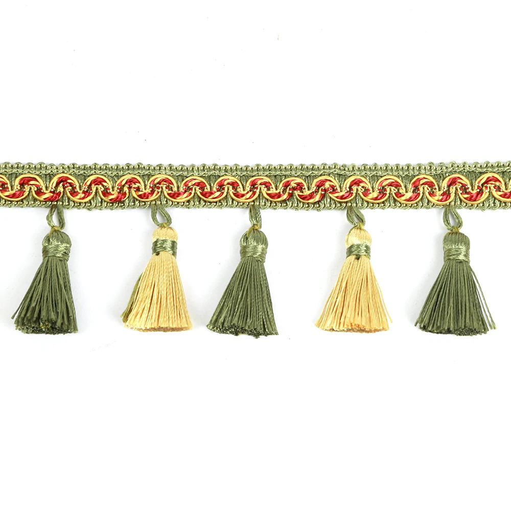 HedongHexi 6m/Lot Tassel Fringe Trim Width 8cm Lace Gold Ribbon Craft Curtain Accessories Lace For DIY Sewing Decoration