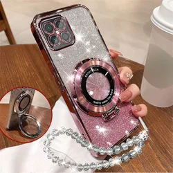 Voor Xiaomi 14T Glitter Kristal Armband Telefoon Houder Case Voor Xiaomi 13T 12T 11T 14T Pro 13 12 11 Lite 5G NE Stand Silicon Cover