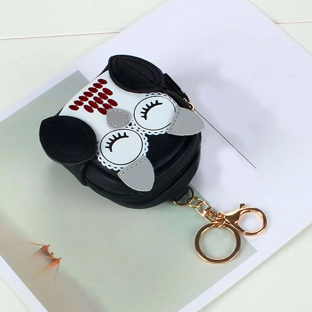 Charm Portable Cute Short Purses Lady Wallet Cartoon Women Owl Clerk Key Bag School Bag Pendant Owl Coin Purse Car Key Chain