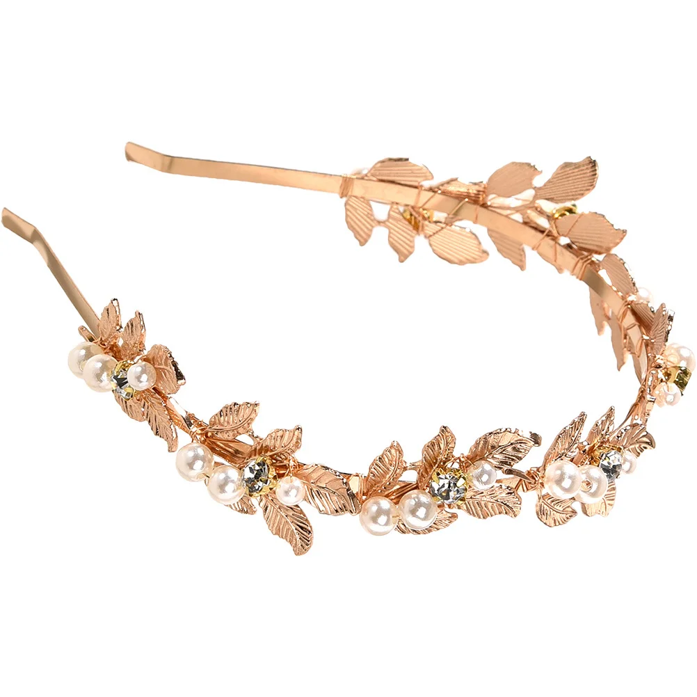 

Gold Hairband Leaves Rhinestones Bridal Headpiece Wedding Party Prom Wedding Hair Accessories For Flower Women Hair