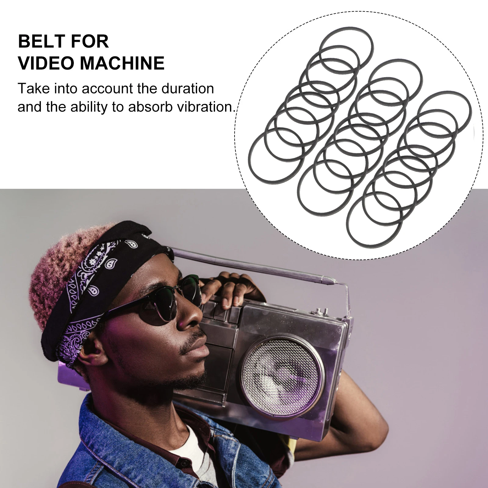 

50 Pcs Belt Repeater Belts Drive Cassette Square Tape Machine Players Turntable Recorder