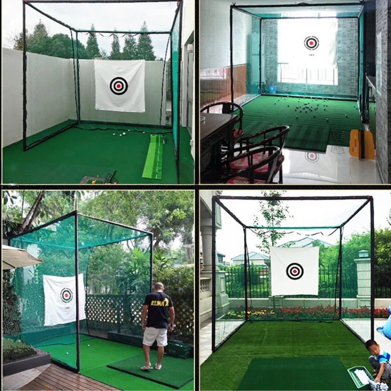 

Golf Practice Mesh Cutter Swing Strike Cage Ball Net Indoor Practice Equipment Putter Green Set