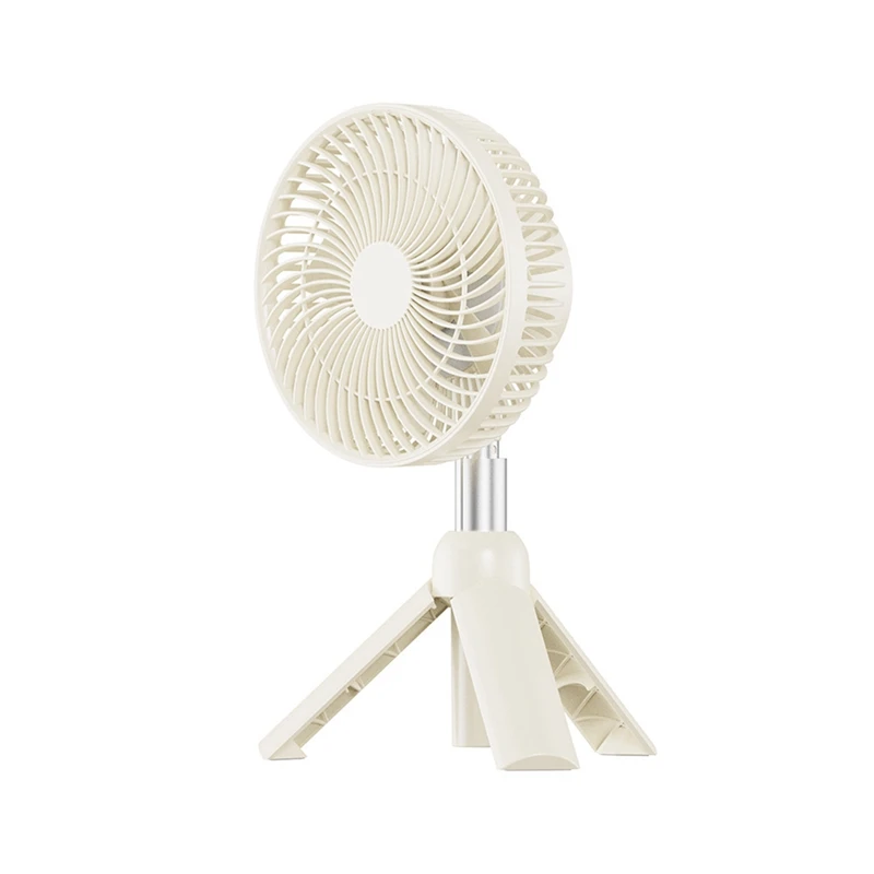 Ventilador de acampamento portátil recarregável ventilador elétrico cabeça automática balançando teto led luz tripé ventilador desktop